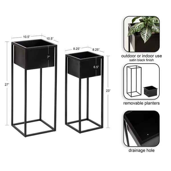Kate & Laurel Palade Free Standing Metal Planter Set