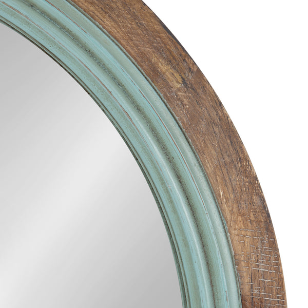 Kate & Laurel Palmer Wood Round Wall Mirror