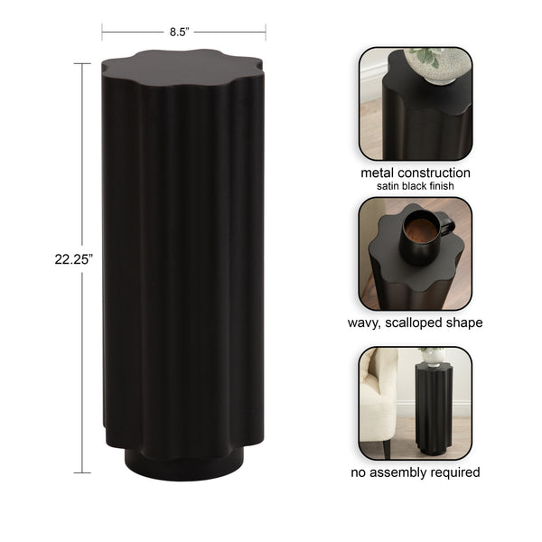 Kate & Laurel Pandey Wavy Drink Table Metal