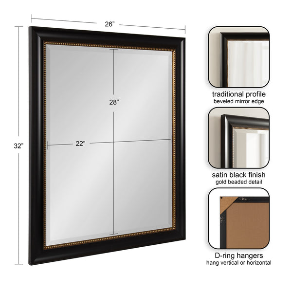 Kate & Laurel Parodi Rectangle Bathroom Wall Mirror