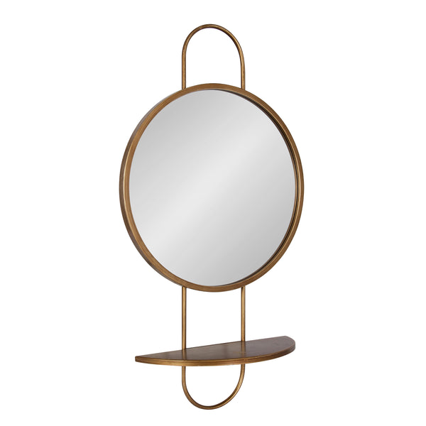 Kate & Laurel Patel Round Mirror With Shelf