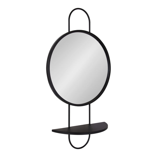 kate & laurel Patel Round Mirror with Shelf