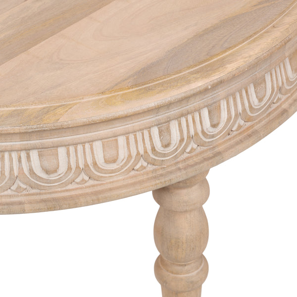 Kate & Laurel Patresa Carved Round Wood Coffee Table