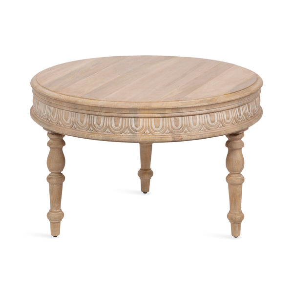 kate & laurel Patresa Carved Round Wood Coffee Table