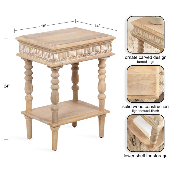 Kate & Laurel Patresa Wood Side Table
