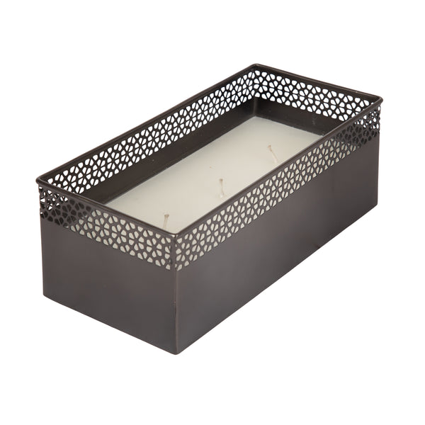 Kate & Laurel Pearce Rectangle Metal Wax Candle