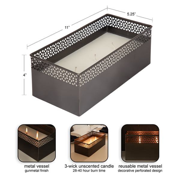 Kate & Laurel Pearce Rectangle Metal Wax Candle