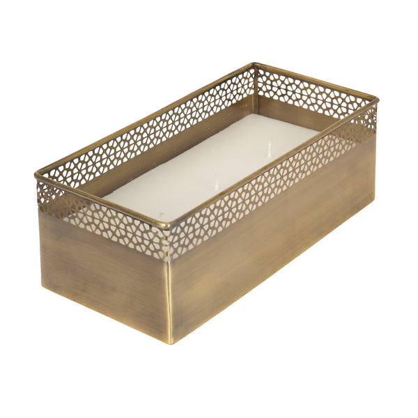 kate & laurel Pearce Rectangle Metal Wax Candle