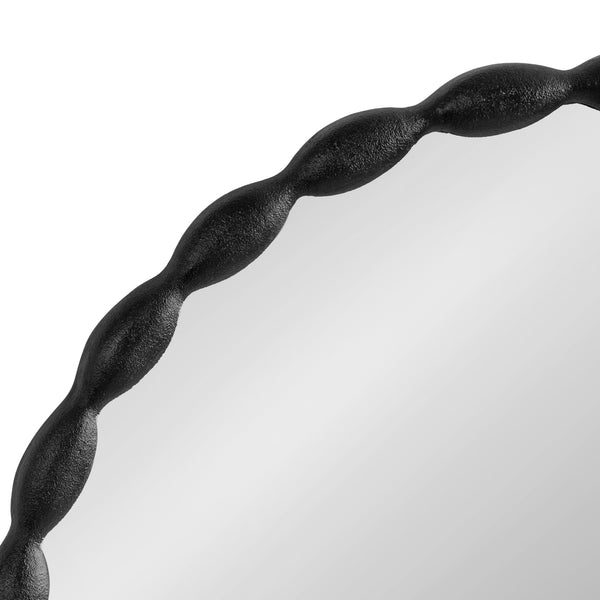 Kate & Laurel Perlina Round Cast Metal Mirror