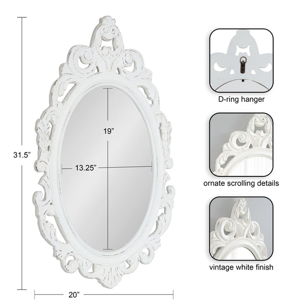 Kate & Laurel Pietra Carved Wall Mirror