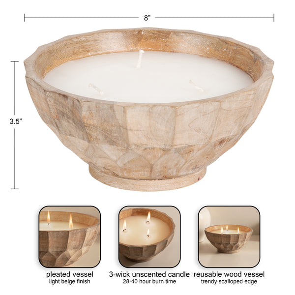 Kate & Laurel Plete Round Wax Candle Bowl
