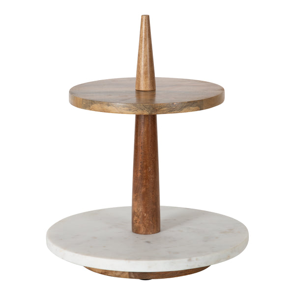 kate & laurel Praxis Wood Tiered Tray