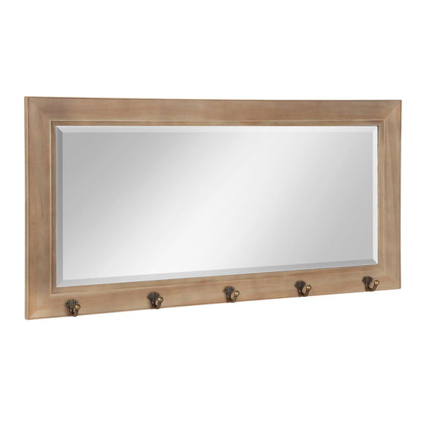 Kate & Laurel Pub Mirror With Metal Hooks