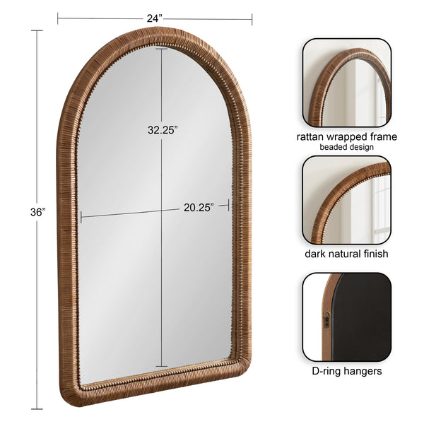 Kate & Laurel Rahfy Beaded Arch Framed Wall Mirror