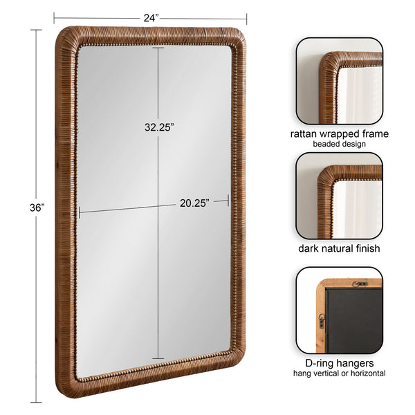Kate & Laurel Rahfy Beaded Rectangle Framed Mirror