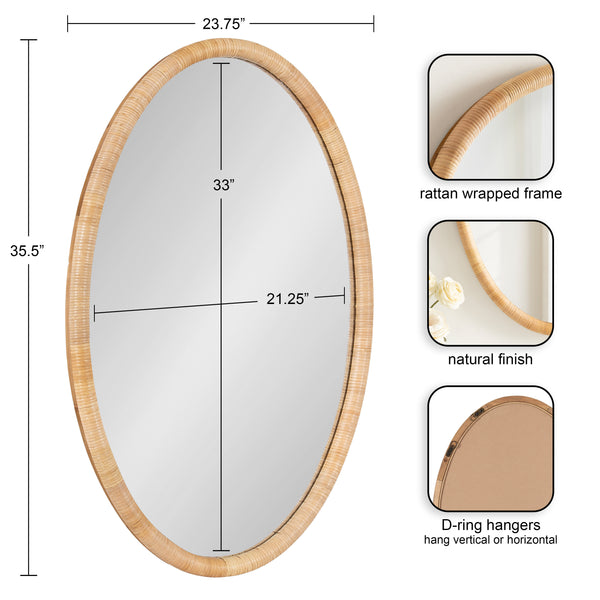 Kate & Laurel Rahfy Oval Framed Wall Mirror