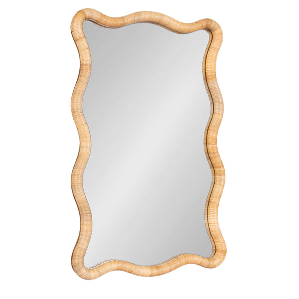 kate & laurel Rahfy Rattan Rectangle Scallop Mirror