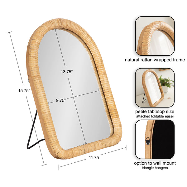Kate & Laurel Rahfy Rattan Tabletop Mirror