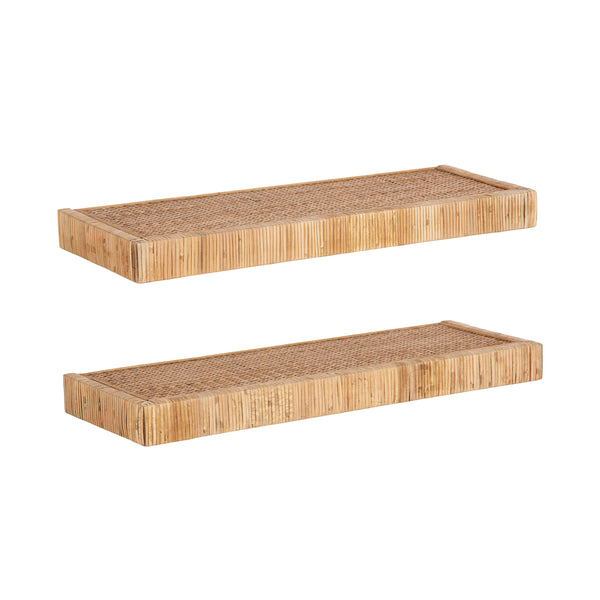 kate & laurel Rahmati 2pc Rattan Floating Shelves