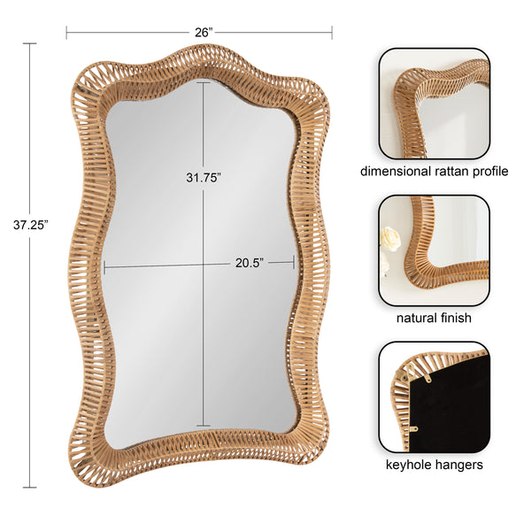 Kate & Laurel Rashana Rattan Wall Mirror