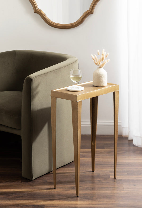 Kate & Laurel Rava Metal Slim Side Table