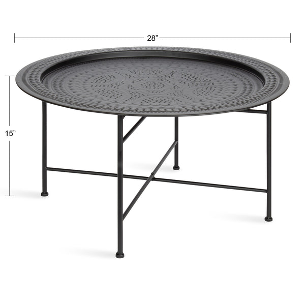 Kate & Laurel Razza Round Metal Coffee Table
