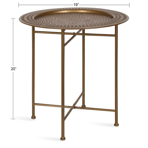 Kate & Laurel Razza Round Metal Side Table