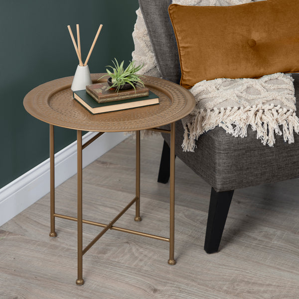 Kate & Laurel Razza Round Metal Side Table