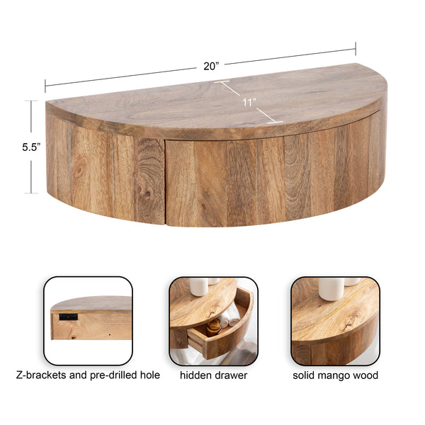 Kate & Laurel Reid Floating Wood Side Table