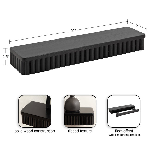 Kate & Laurel Reid Ribbed Floating Shelves