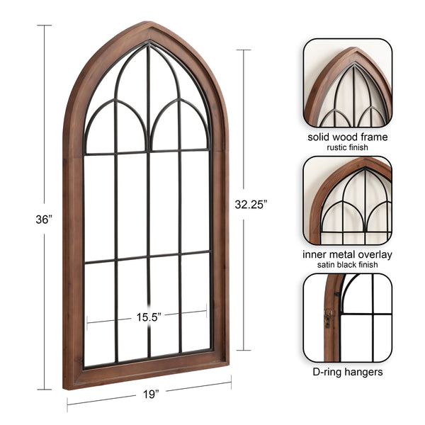Kate & Laurel Rennell Window Pane Arch Wall Decor