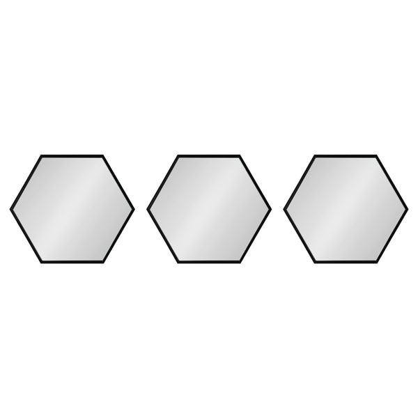 Kate & Laurel Rhodes Framed Hexagon Wall Mirror Set