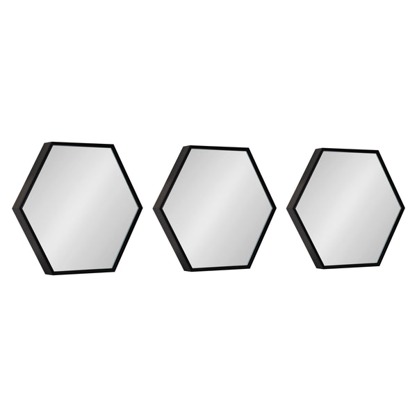 kate & laurel Rhodes Framed Hexagon Wall Mirror Set