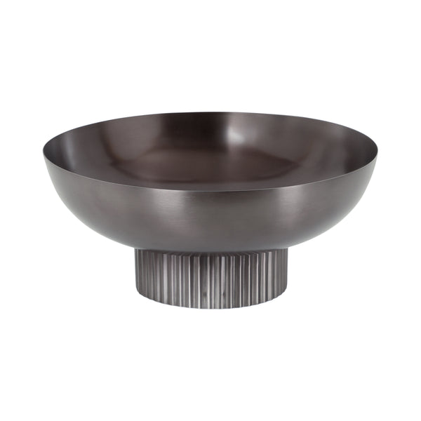 Kate & Laurel Rooks Ribbed Metal Bowl