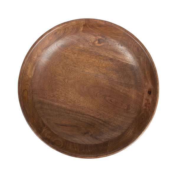 Kate & Laurel Rooks Ribbed Wood Bowl