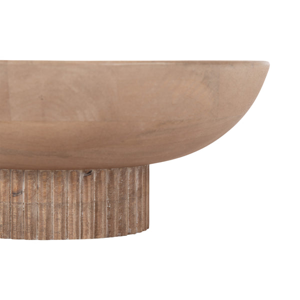 Kate & Laurel Rooks Ribbed Wood Bowl