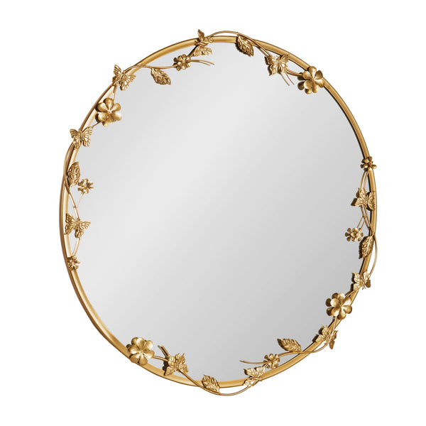 Kate & Laurel Rosella Floral Wall Mirror Metal