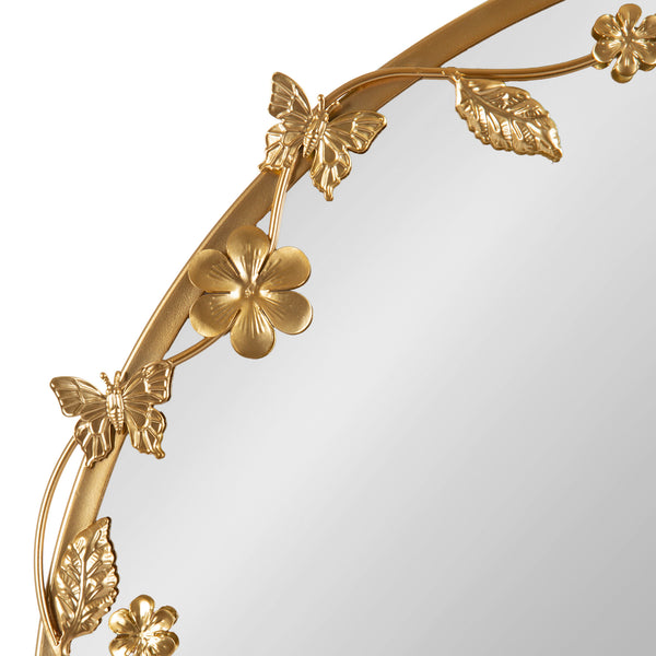 Kate & Laurel Rosella Floral Wall Mirror Metal
