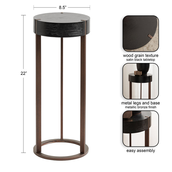 Kate & Laurel Rovin Drink Table Wood And Metal