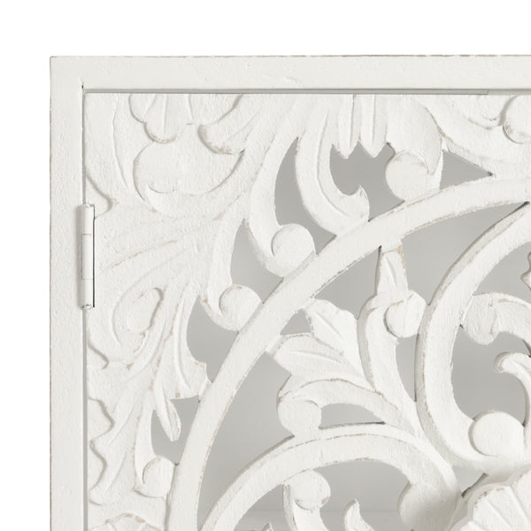 Kate & Laurel Saanvi Carved Wood Wall Cabinet