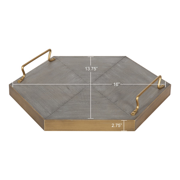 Kate & Laurel Sade Decorative Hexagon Tray