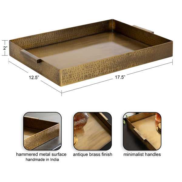 Kate & Laurel Samana Rectangle Metal Tray