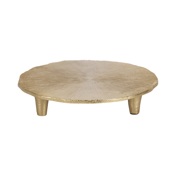 kate & laurel Sancia Footed Round Metal Tray
