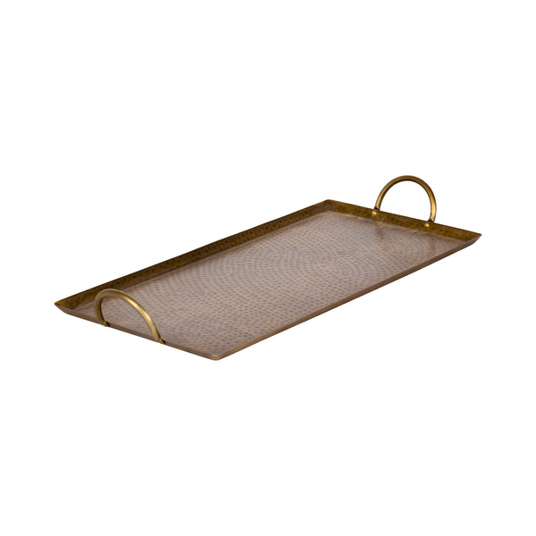 kate & laurel Sanzo Hammered Rectangle Metal Tray
