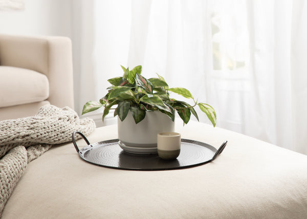 Kate & Laurel Sanzo Hammered Round Metal Tray