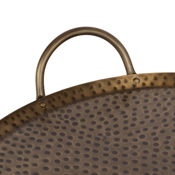 Kate & Laurel Sanzo Hammered Round Metal Tray