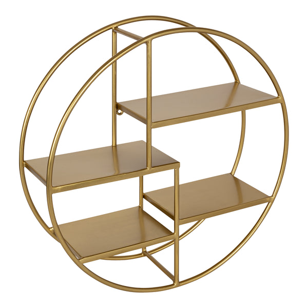 kate & laurel Saphira Round Wood Wall Shelf