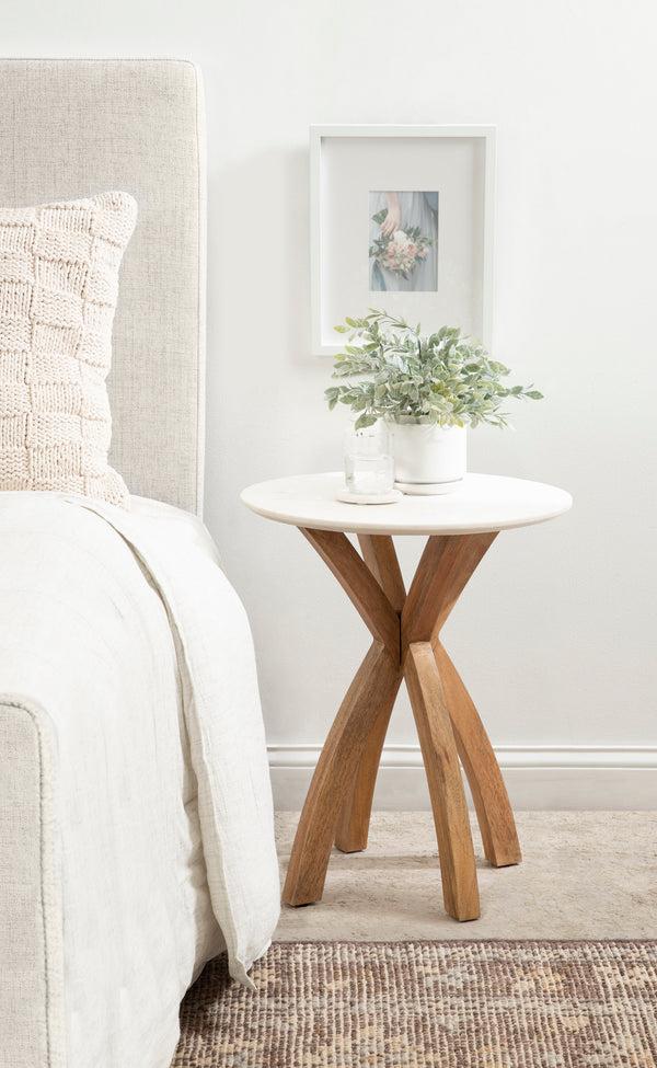 Kate & Laurel Soleyn Round Wood Side Table