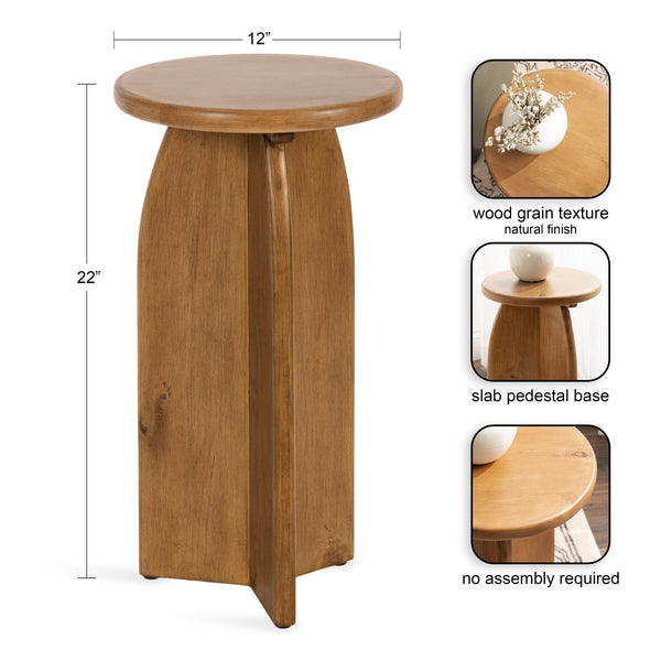 Kate & Laurel Sora Round Wood Drink Table