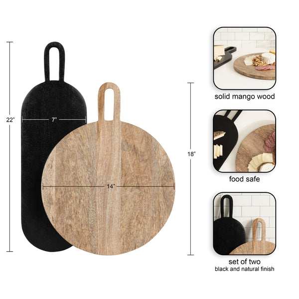Kate & Laurel Staven 2 Piece Wood Serving Board Set